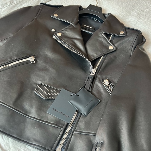 Mackage Jackets & Blazers - Woman’s black, leather Mackage jacket. Size large. Never worn. Tags on. $990